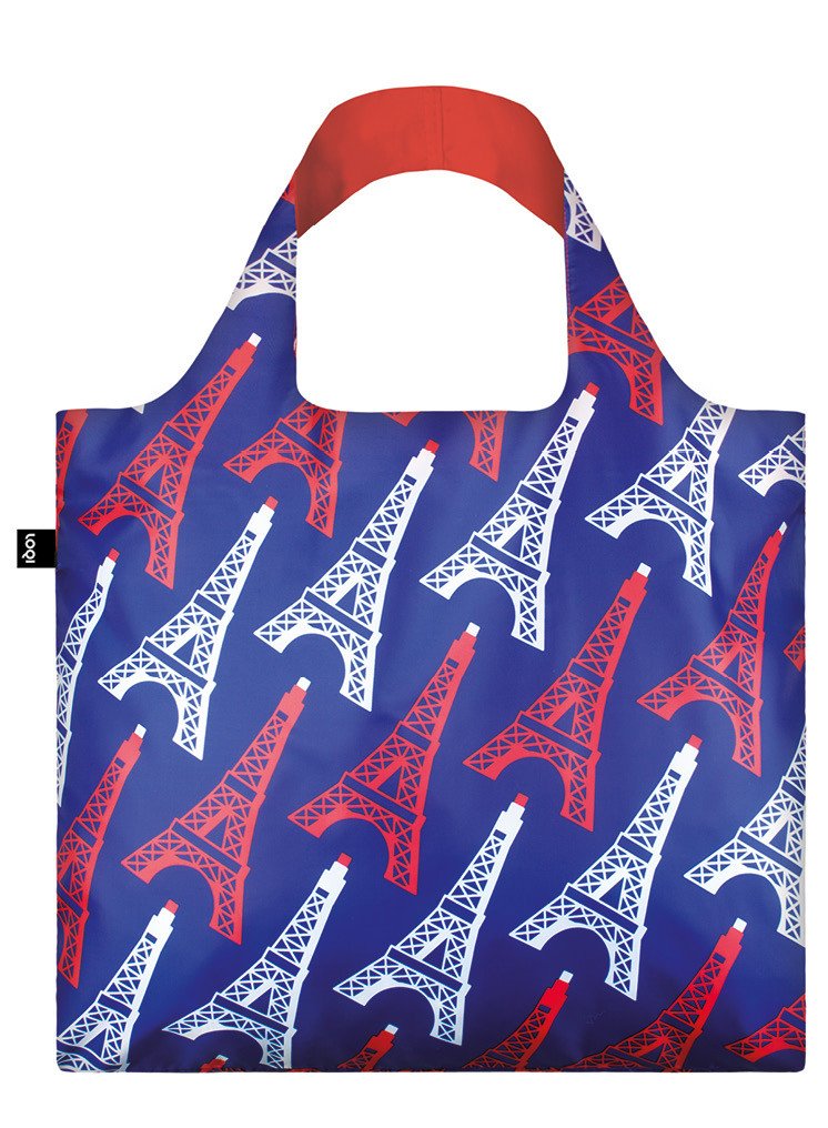 LOQI Artist Travel Eiffel Tower Canvas & Beach Tote Bag, 50 cm, 20 L, Multicolour