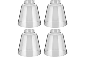 Aspen Creative 23155-4, Transitional Clear Ceiling Fan Replacement Glass Shade, 2-1/8" Fitter, Size: 4-3/4" D x 4-3/4" H, 4Pc