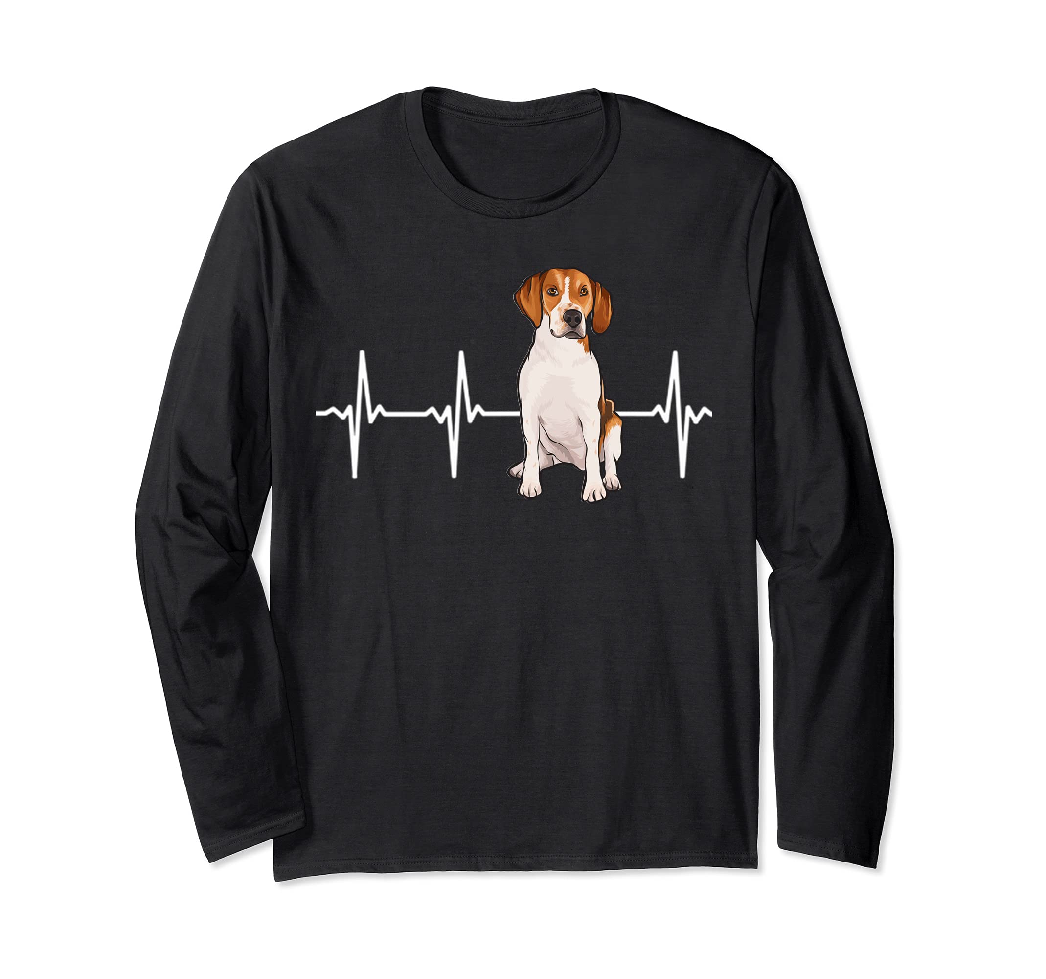 Harrier Heartbeat Dog Lover Long Sleeve T-Shirt