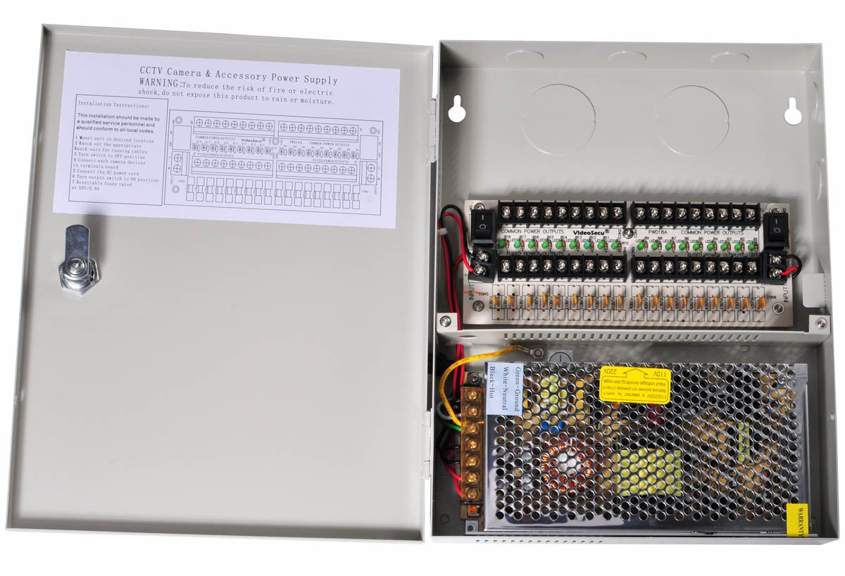 VideoSecu 18 Channel Port Output 12V DC PTC Fuse
