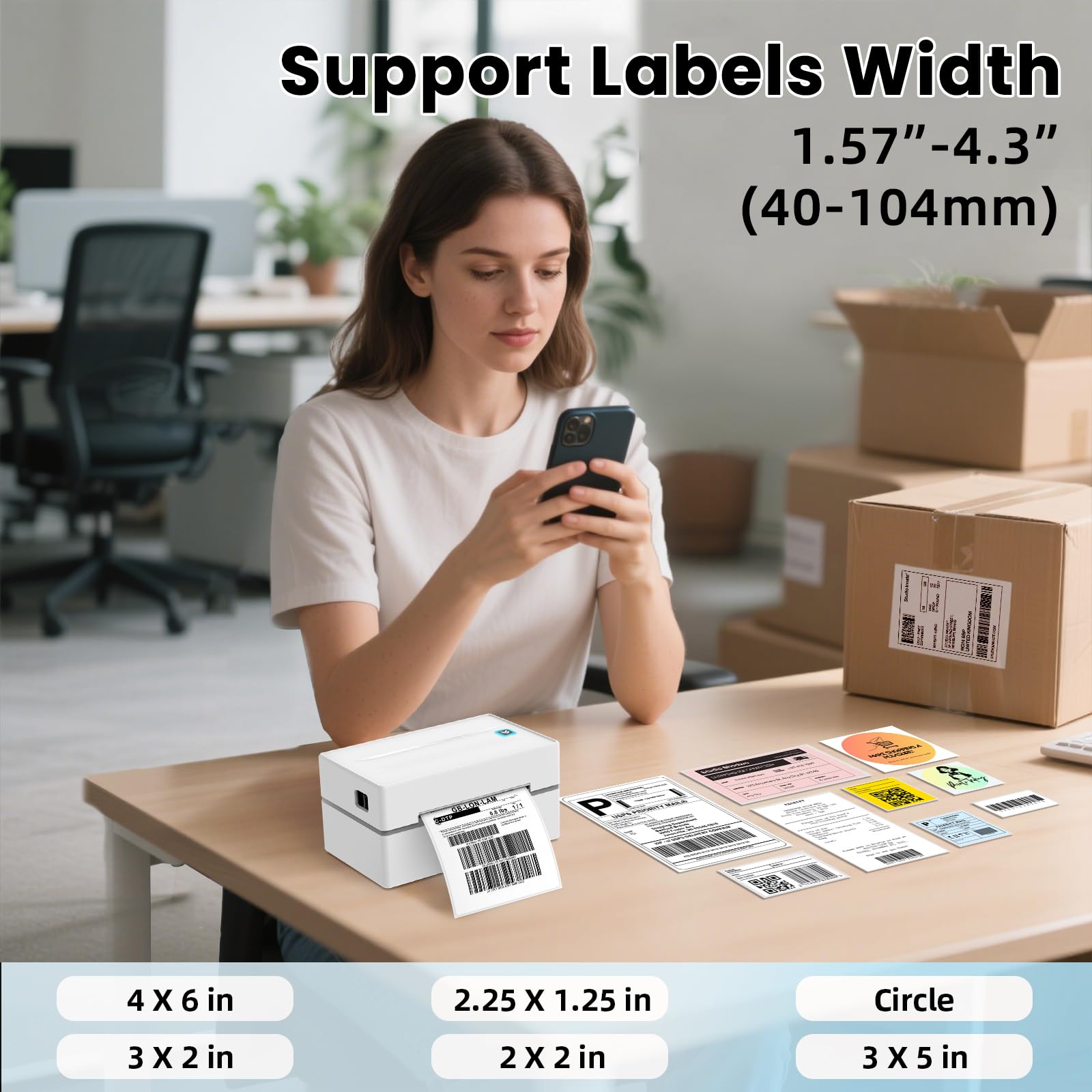 Anycash Bluetooth Thermal Label Printer, Wireless 4x6 Shipping Label Printers for Small Business, Compatible with Android&iOS and Windows, Address Label Printer for Amazon, Ebay, Shopify, Etsy, USPS