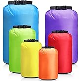 GliCraft 6 Pcs Waterproof Dry Bag Sack Lightweight Outdoor Dry Bags 35 L, 20 L, 15 L, 10 L, 5 L, 3 L Waterproof Boat Bag for Kayaking, Backpacking, Hiking, Camping Rafting(Fluorescent Color)