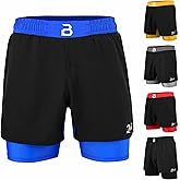 2BOLD MMA Kid’s 2 in 1 Board Shorts BJJ Built in Compression Lining Athletic Gym Boxing Jiu-Jitsu No-Gi Grappling Shorts