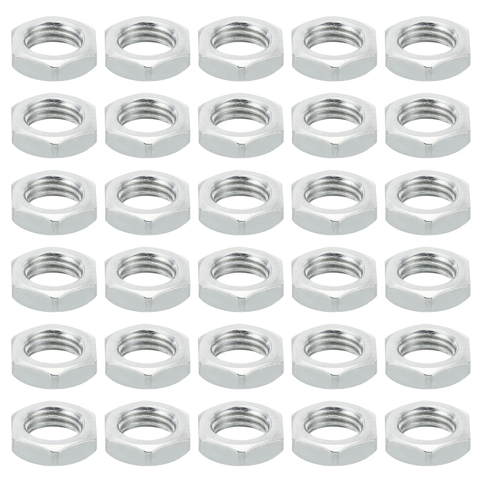 PATIKIL M12x1.5 Steel Hex Nuts, 30 Pack Metric Thread Zinc Plated Finished Hardware Nuts Screw Bolt Fasteners for Lamps Machinery Repair 5mm Height