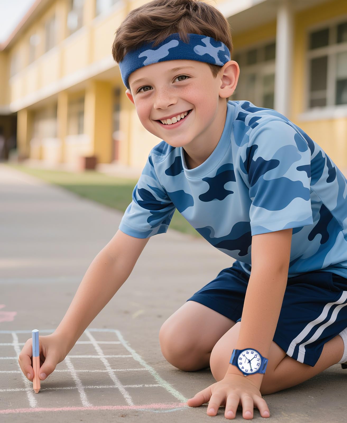 SOCICO Kids Analog Watch for Boys Girls Camouflage Sport Watches, 30M Waterproof, Rubber Band, Easy to Read for Child Teens Ages 5-15 Perfect for Gifts