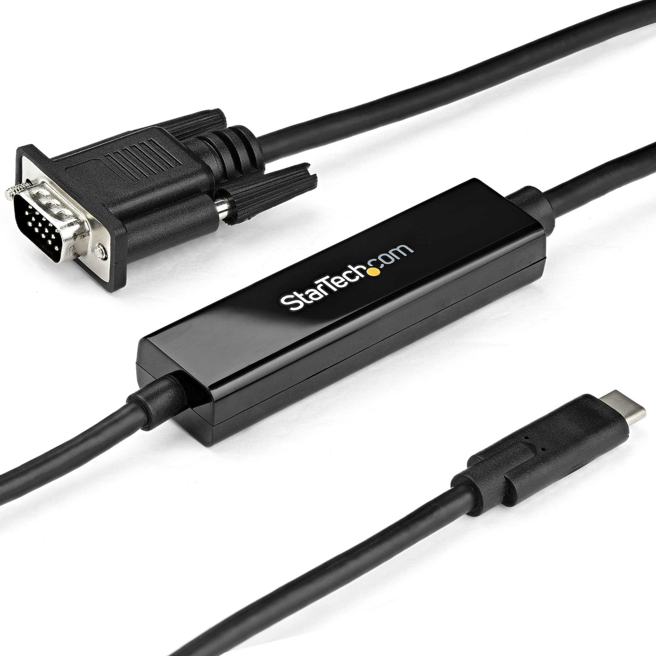 StarTech.com 3ft/1m USB C to VGA Cable - 1920x1200/1080p USB Type C to VGA Video Active Adapter Cable - Thunderbolt 3 Compatible - Laptop to VGA Monitor/Projector - DP Alt Mode HBR2 (CDP2VGAMM1MB)