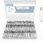 HHHAZ 2.2 Inch Heavy Duty Safety Pins, 200 Pack, Stainless Steel | Rust Resistant, 55mm, Bulk Large Pins for Clothes, Sewing, Diapers, Craft, Quilting, Jewelry Making