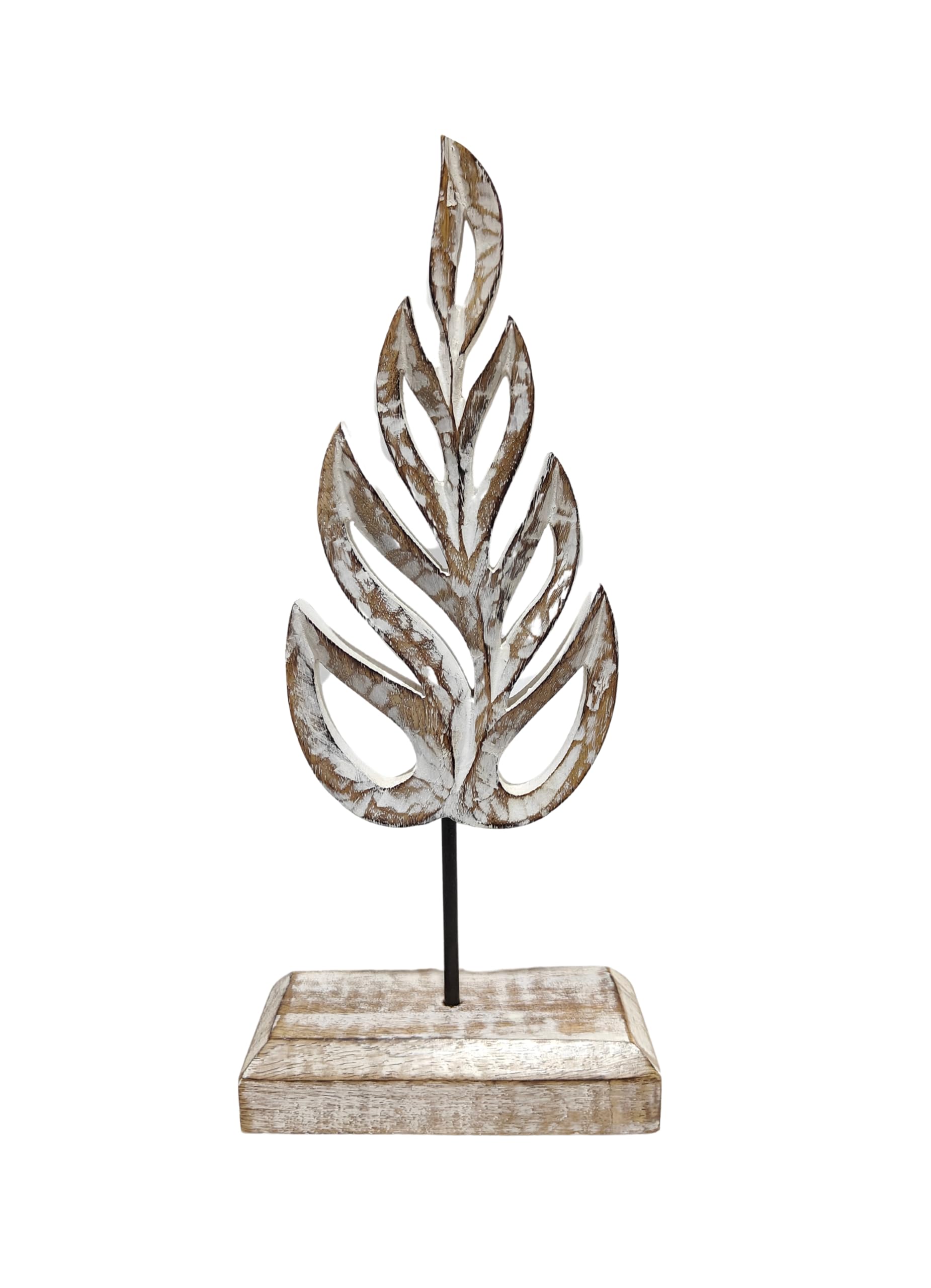 Photo 1 of VANIYA CRAFTS® Wooden Carved Handmade Engraved Table Decor Table Sculpture Home Decor Statue for Living Room, Bedroom, Office Desktop, Cabinets (Antique White)