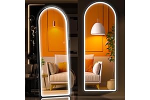 Hasipu 56" x 16" Led Mirror Full Length, Full Length Mirror with Lights Arch Design, Full Body Mirror with Lights, Wall Mounted Mirror Dimming & 3 Color Modes