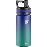 Fanhaw 18 Oz Kids Insulated Water Bottle with Straw Lid – Stainless Steel Double Wall Vacuum, Leak-Proof, BPA-Free Water Bottles for School Boys & Girls(Purple Green)