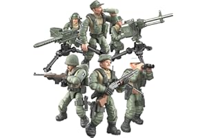 MEIEST 6 PCS Mini Soldier Military Action Figures, Army Model Building Block Toys with Multiple Military Weapons Accessories,Party Favors Set for Kids (Vietnam War U.S. Forces)