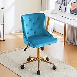 VINGLI Turquoise Blue Armless Home Office Desk