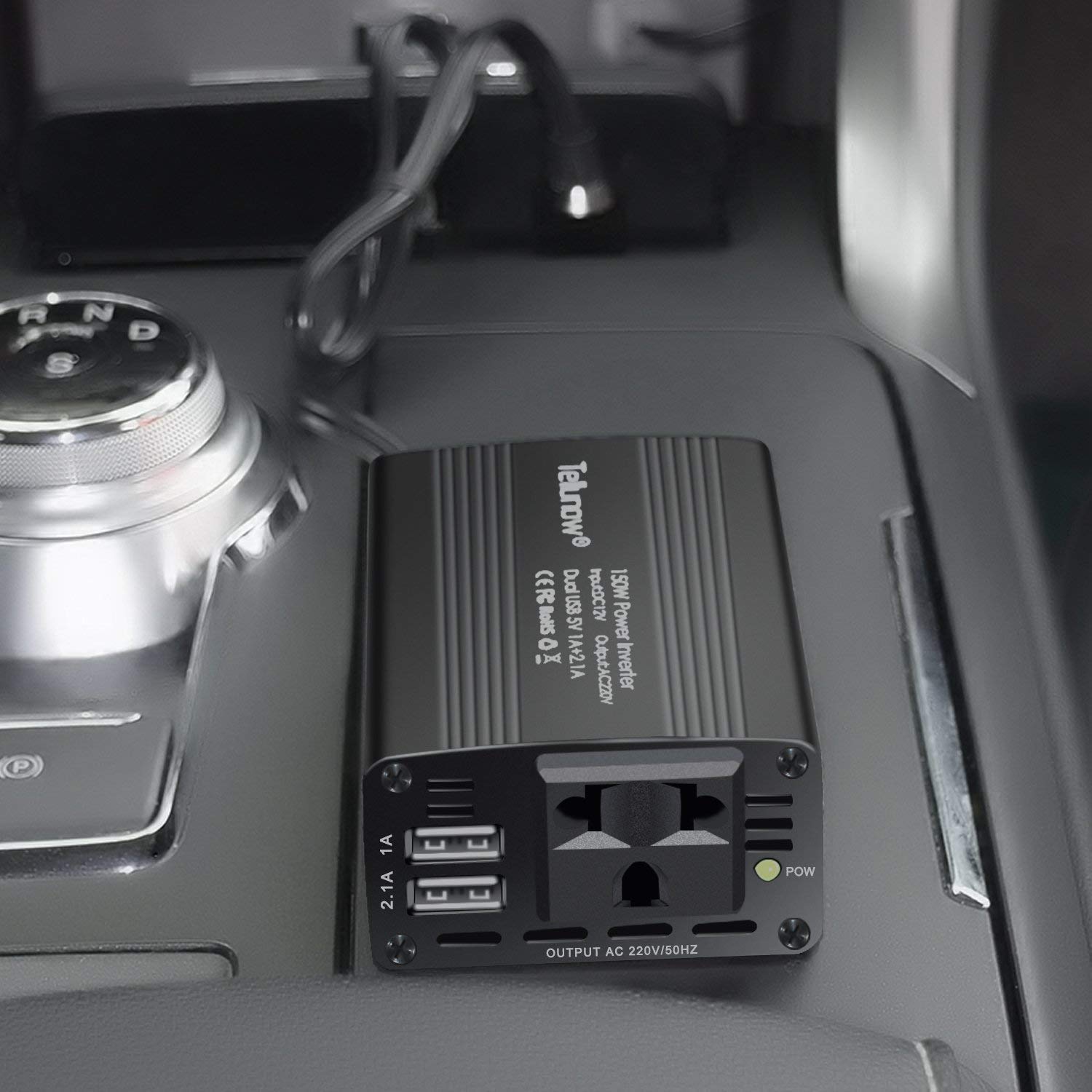 150W Selbstwechselrichter Dc 12V zu Wechselstrom 220V 230V 240V Auto-Konverter mit 2.1A Doppel-Usb und 1 Wechselstrom-Ausgängen für Smartphones, Tablette, Laptop, Zerstäuber