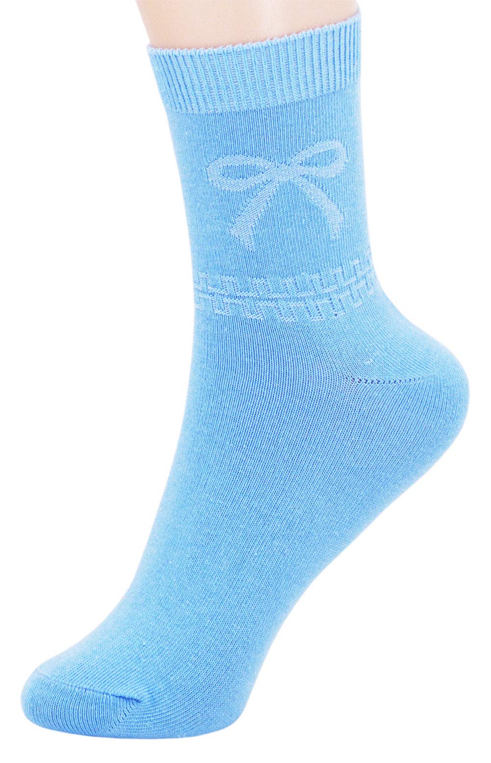 Womens Candy Colors Fashion bow Cotton Crew Socks