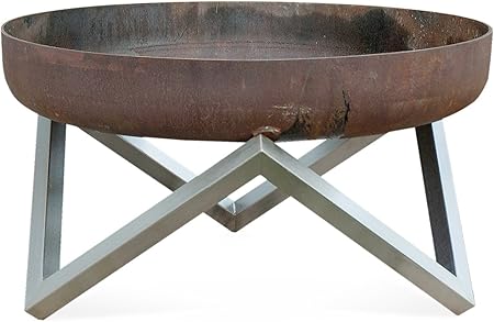 Amazon Com Rust Stainless Steel Modern Outdoor Patio Fire Pit Memel Medium Garden Outdoor