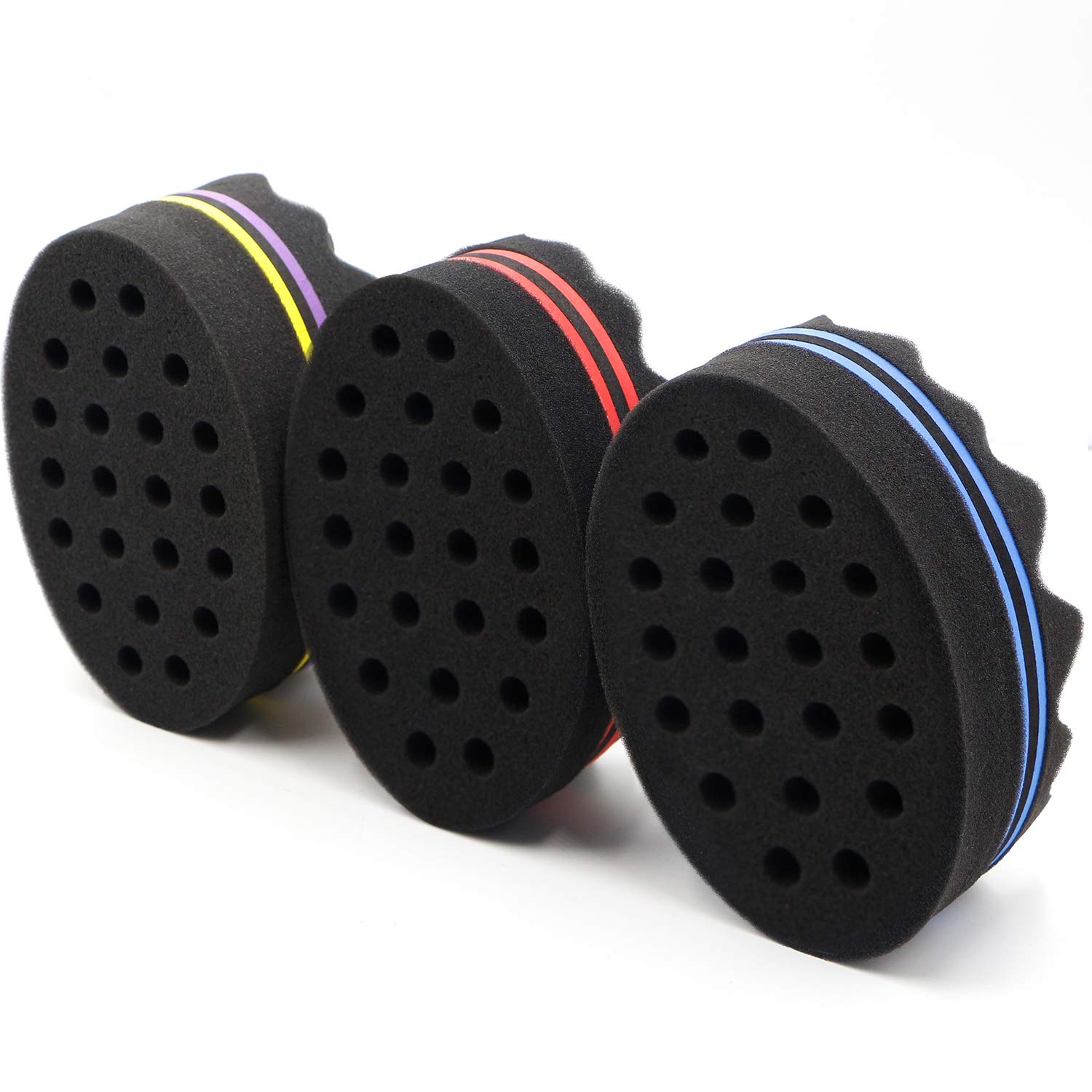 Parabirds Curl Twist Hair Sponge Double-Sided Hair Brush Afro Hair Comb(3PCS)