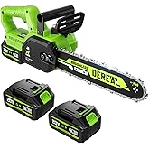 Electric Chainsaw Cordless, 12" Electric Chain Saws, 20V Battery Power Chain Saw, Mini Cordless Chainsaw with 4.0Ah Battery and Charger