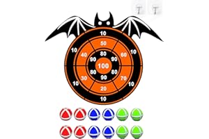 HEYPRIIL Halloween Party Games Toys for Kids, Large 26" Halloween Bat Dart Board Game Decorations Centerpieces Party Supplies with 12 Sticky Balls for Halloween