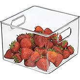 iDesign Pantry Storage Bin with Handles | Clear, For Kitchen Cabinets or Fridge, Made in USA