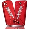 JFG RACING Motorcycle Front & Rear Brake Fluid Reservoir Cover CNC Cap for CRF250L 2012-2020, Grom125 2014-2024, CRF250M 2013-2017 Dirt Bike, Red