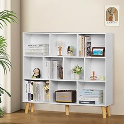 YAHARBO 10 Cube White Bookshelf,3 Tier Book Shelf