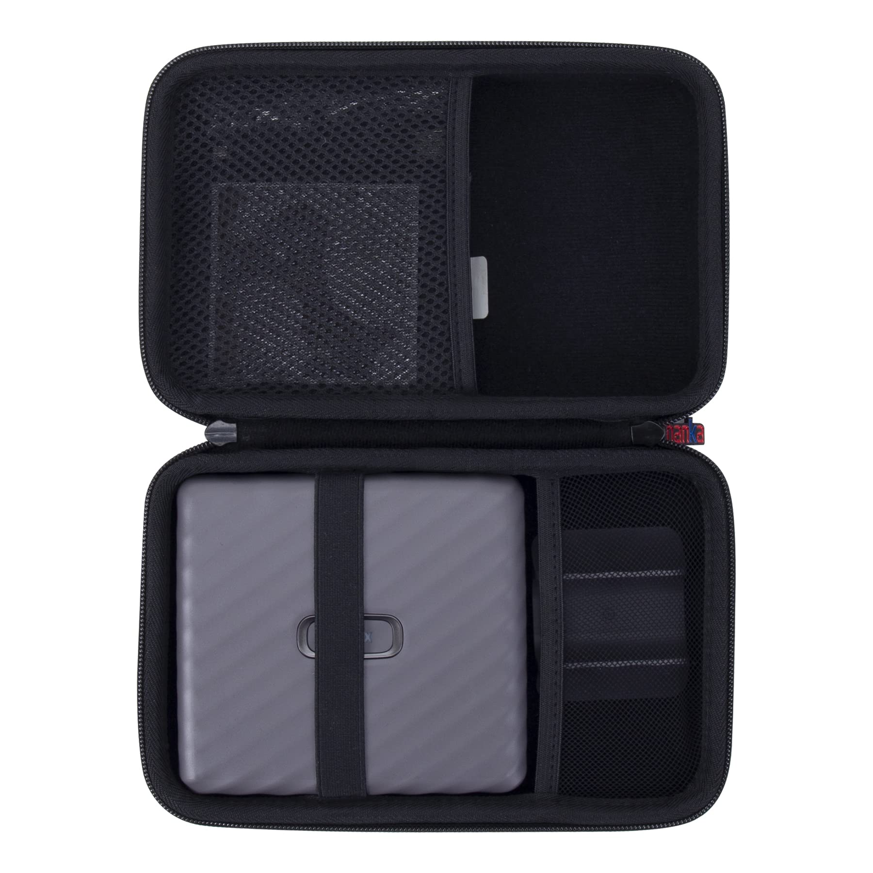 Khanka Case for Fujifilm Instax Link Wide Photo Printer,Carrying Bag with Pocket for Instax Link Wide Accessories (Case + Photo Album, Black)