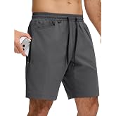 JEMLDL Men's Athletic Running Shorts 9" Workout Gym Quick Dry Shorts | 4-Way Stretch, Breathable, Lightweight, Zipper Pockets, Comfortable Mesh fabric, Casual Activity, Elastic Waist Drawstring