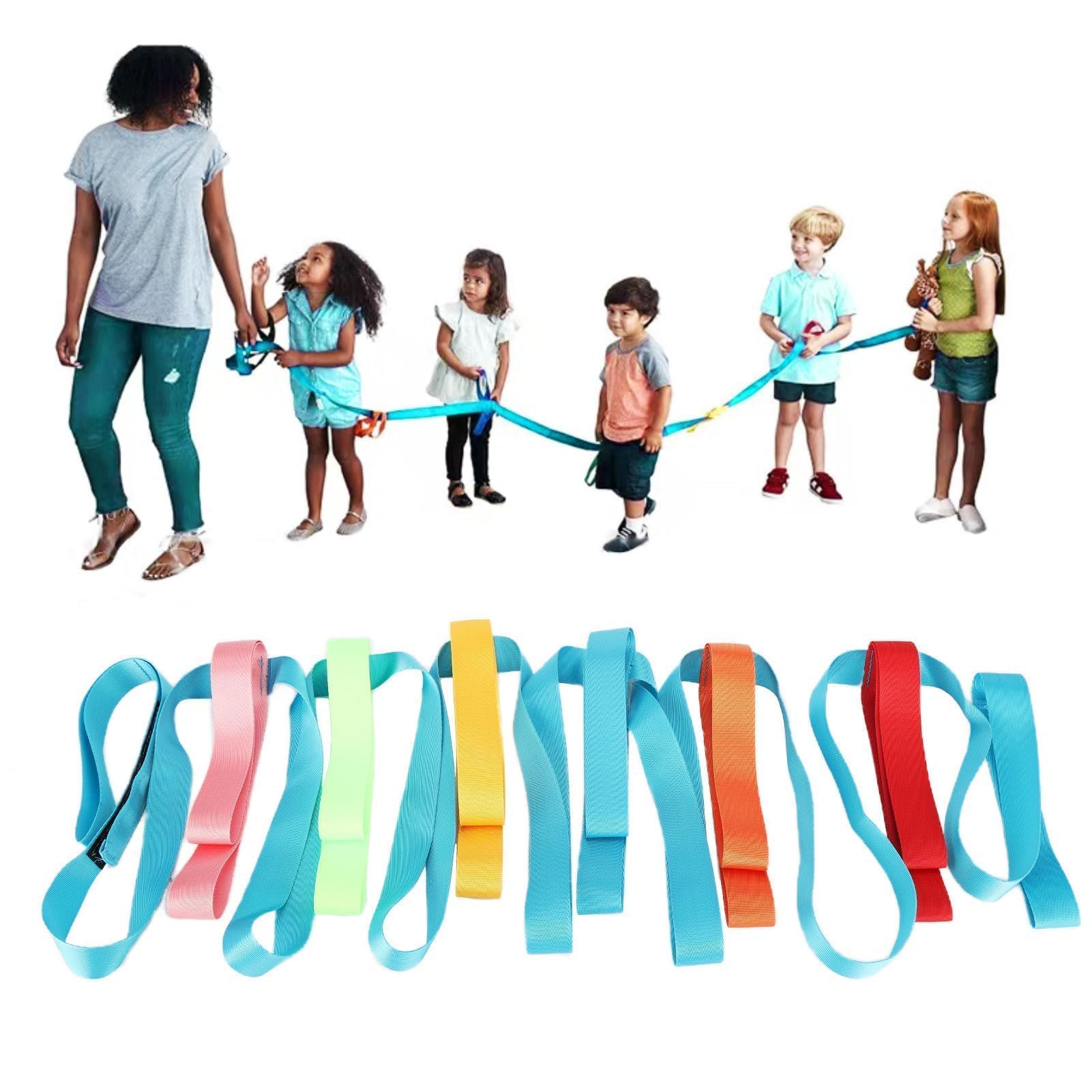 Children Safety Walking Rope, 368cm/144.88in Anti‑Lost Toddler Safety Line with 12 Colorful Handles Baby Kid Outdoor Safety Daycare Rope for Preschool Daycare Kindergarten School Teachers