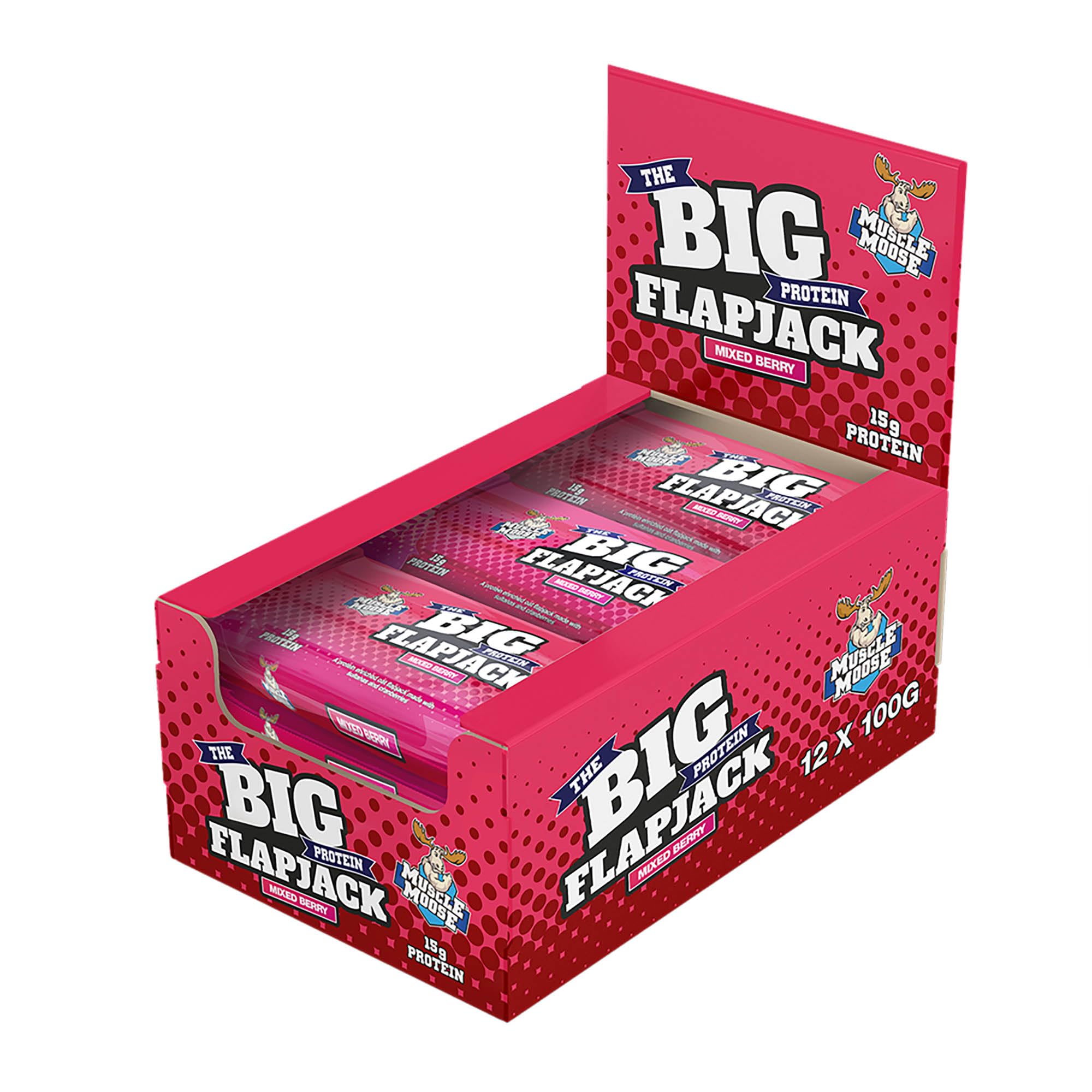 Muscle Moose Big Protein Flapjack Mixed Berry 12X100g