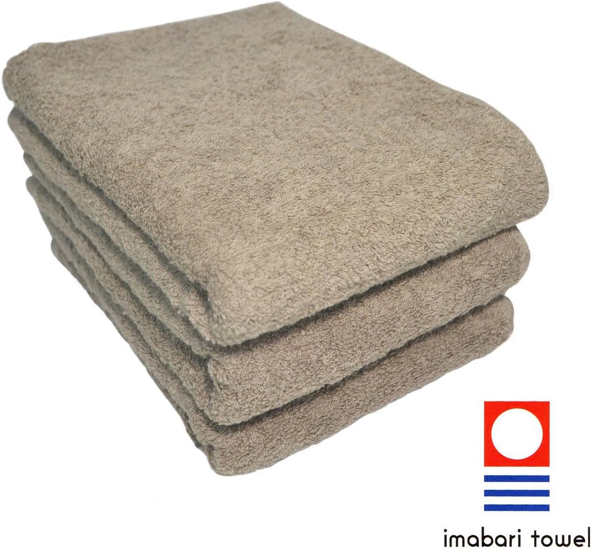 Imabari Towel Thick Face Towel Set of 3 (Light Brown)