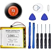 LeeCrynoid TL284443 Battery 1080mAh High-Capacity Replacement for Nest Learning Thermostat (2nd &amp; 3rd Gen), Compatible with T3007ES, T3008US, T4000ES, A0013 Includes Repair Tools