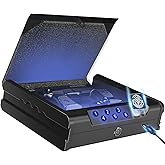 Voranexs gun safe.Gun Safes for 2 Pistols with 3 Quick-Access Fingerprint, Passcode, Key.with Voice Prompt Pistol SafeHandgun Safe, Hand Gun Lock Box for Hom