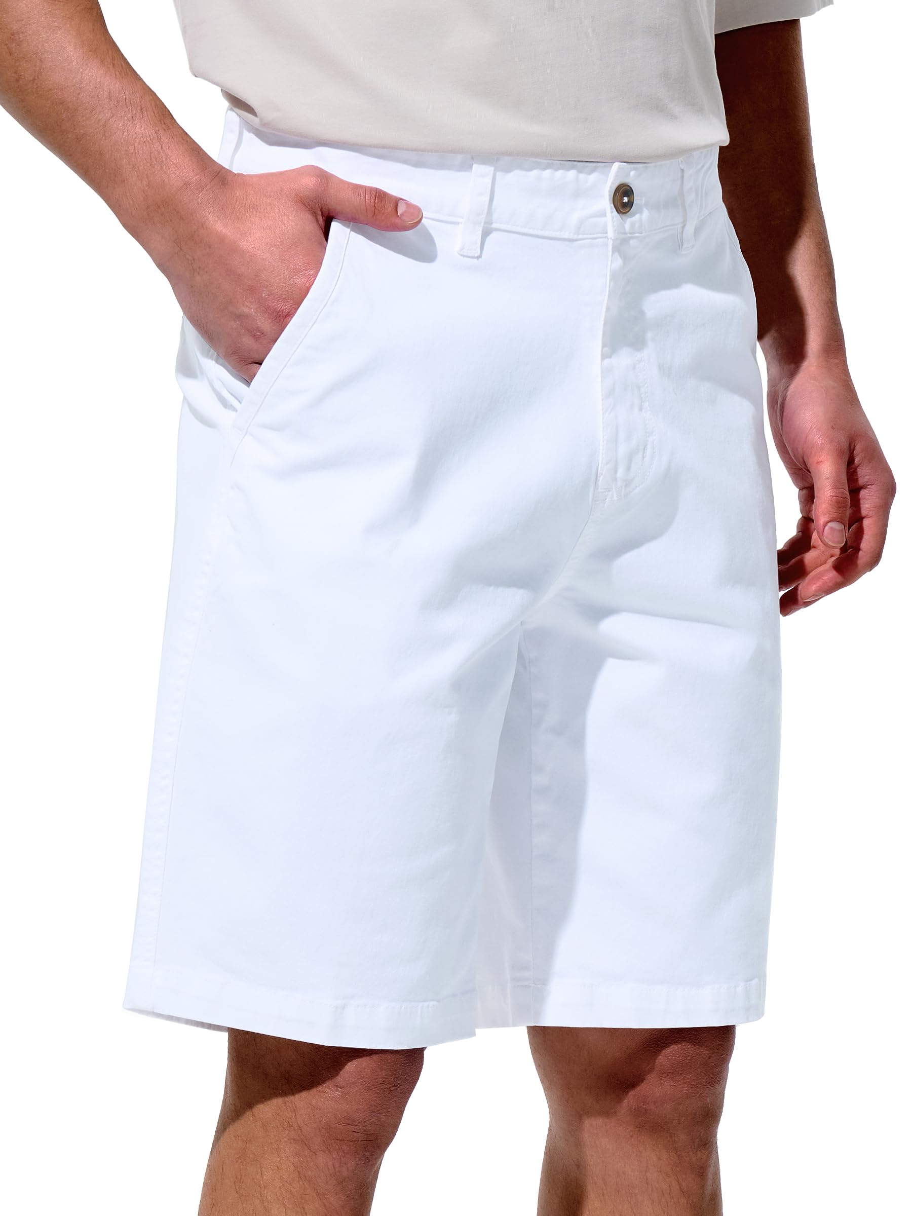 Photo 1 of UIQUR Mens Golf Shorts with 4 Pockets Cargo Hiking Work Dress Short Stretch Casual Fishing 10" White 36