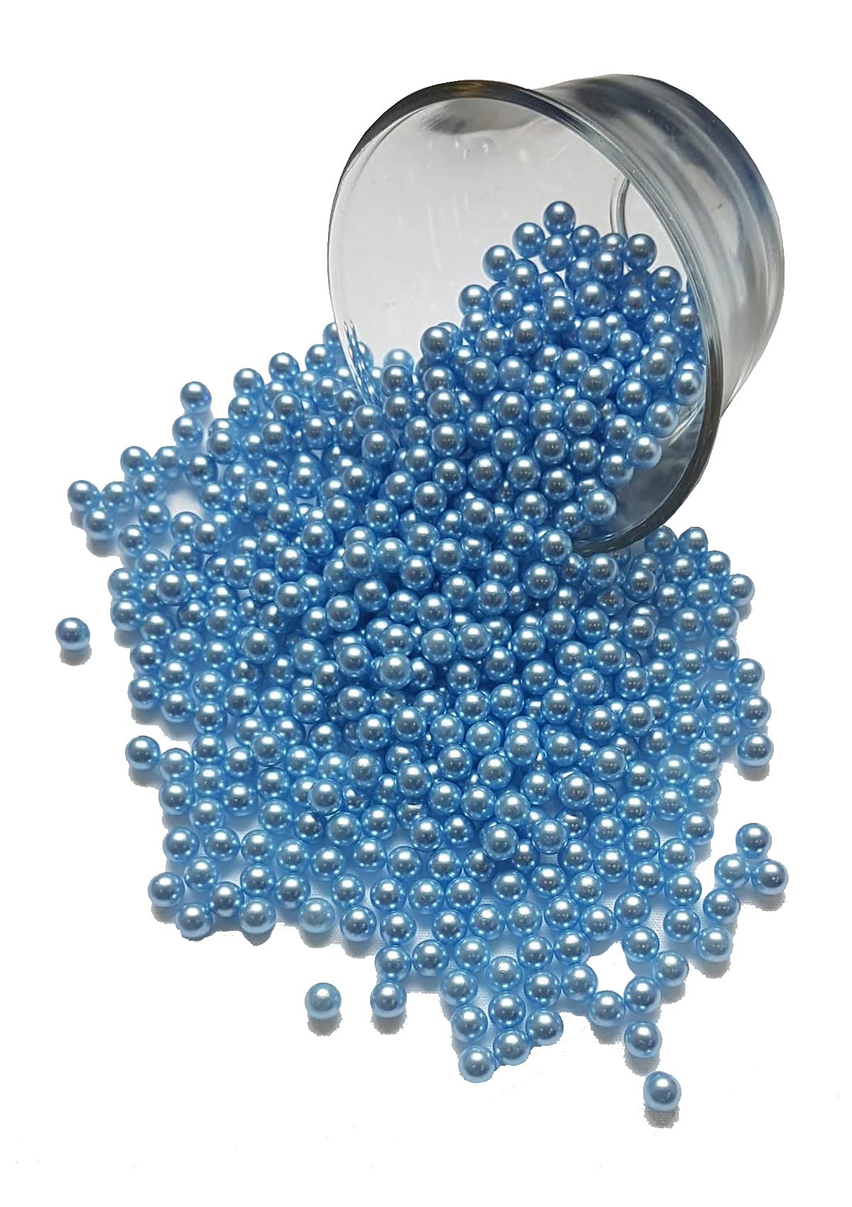 Luster Faux Pearl Beads – No-Hole Round Acrylic Beads for Vase Fillers, Table Scatter, Wedding & Party Decoration (1000pcs) (Baby Blue)