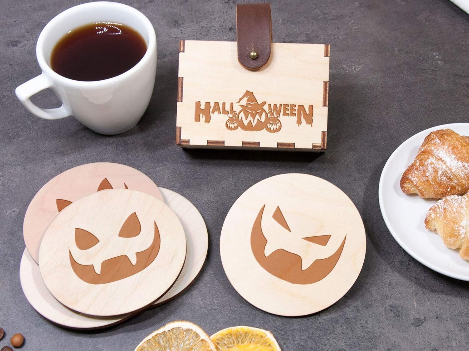 Pumpkin Coasters Halloween Decor Funny Coasters for Drinks