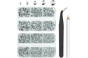 qiipii 3060PCS Silver Resin Flatback Rhinestones Metallic Silver Flatback Resin Rhinestones 2mm 3mm 4mm 5mm 6mm Non Hotfix Mine Silver Gems Stones for Face Eyes Makeup Tumblers Mugs Bottles DIY Crafts