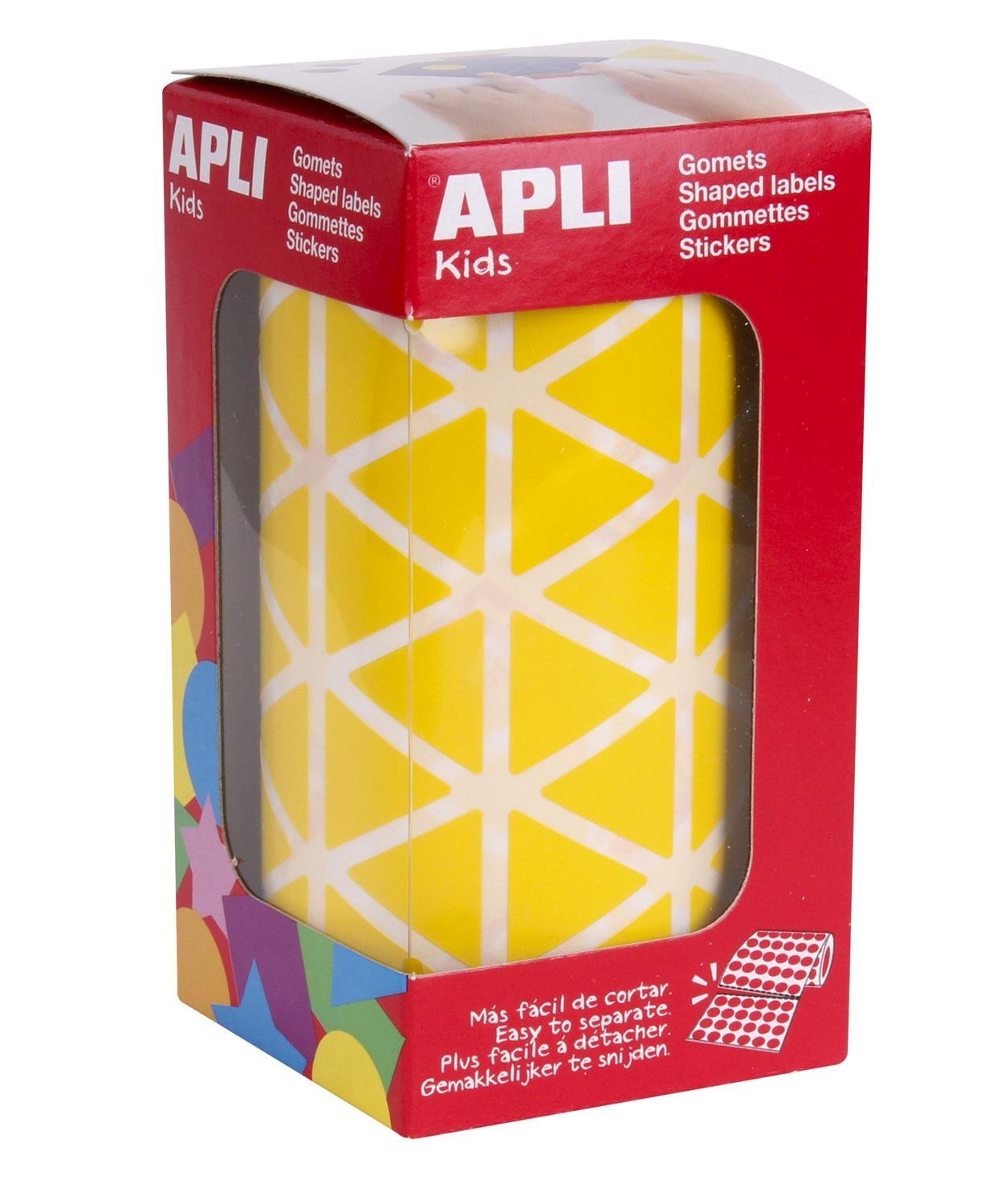 APLI 4867 – Triangle Stickers on a roll, 20 mm, Yellow