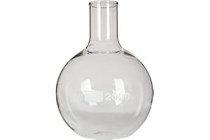 GSC International FFB2000 Glass Gsc Flat Bottom Boiling Flask, 2000 mL, Borosilicate Glass, 67.62805 fl. oz. Capacity