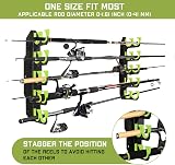 BOOSTEADY 10-Rod Fishing Rod Holder Wall Ceiling Rack Green view 3