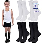 Tisancy 4 Pairs Kids Compression Socks 15-20 mmHg Knee Length Compression Stockings Travel Socks for Kids Childrens