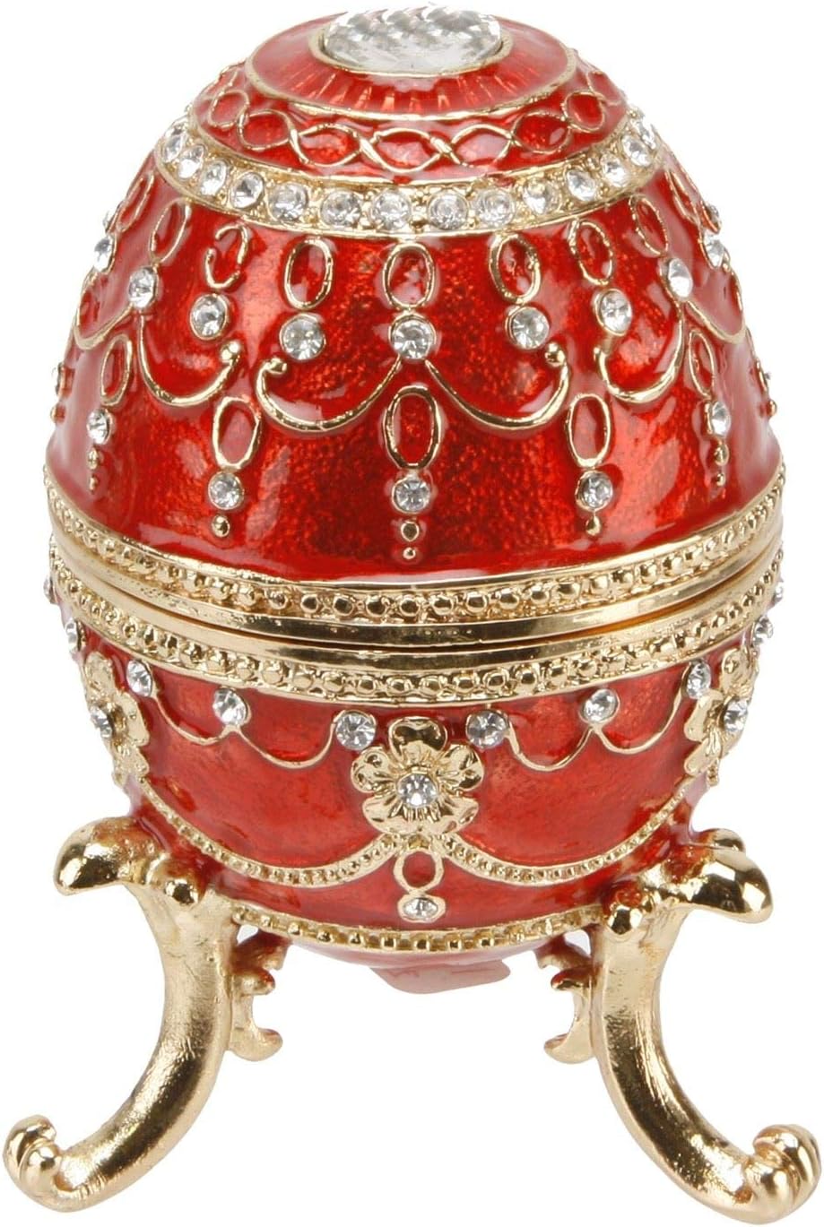 Large Red Ornate Egg Treasured Trinkets Keepsake Box Juliana 15056 by