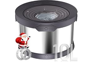 UPSKY Dog Water Bowl No Spill 10L Stainless Steel, 2.6 Gallon Large Capacity Spill-Proof Dog Bowls, Non-Slip Slow Drinking Anti-Splash Bowl for Large Messy Drinkers, No Mess Indoor/Outdoor Use, Gray