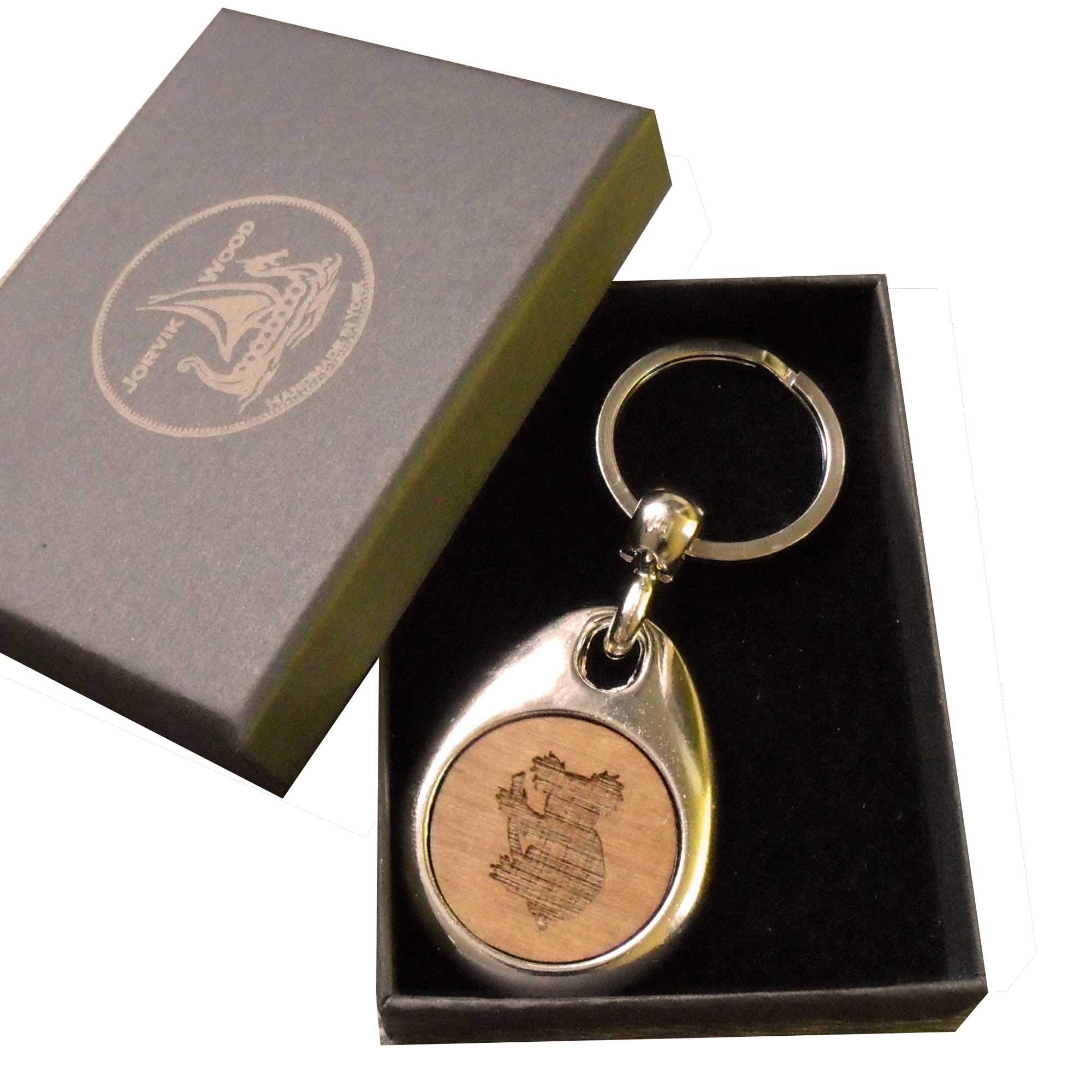 Jorvik Wood Koala Design Wooden Keyring with Gift Box