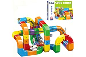 GENERIC Track Fusion Train Set, 123Pcs Flexible Race Trackfusion Train, Magic Rail Cube Magnetic Monorail, Antigravity Car Block Track Fusion Toy for Kids