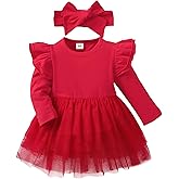 Baby Girl Ruffle Sleeve Romper Dress Outfit Newborn Princess Tulle Dresses Infant Jumpsuit Tutu Skirt Set Clothes