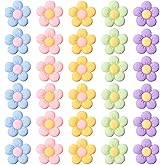 YBEATY 30PCS Flowers Focal Beads Focal Beads Colorful Flower Bead Cute Flat Spacer Bead Flowers and Cute Charms for Pens Keychain Necklace Jewelry Making DIY Bracelets