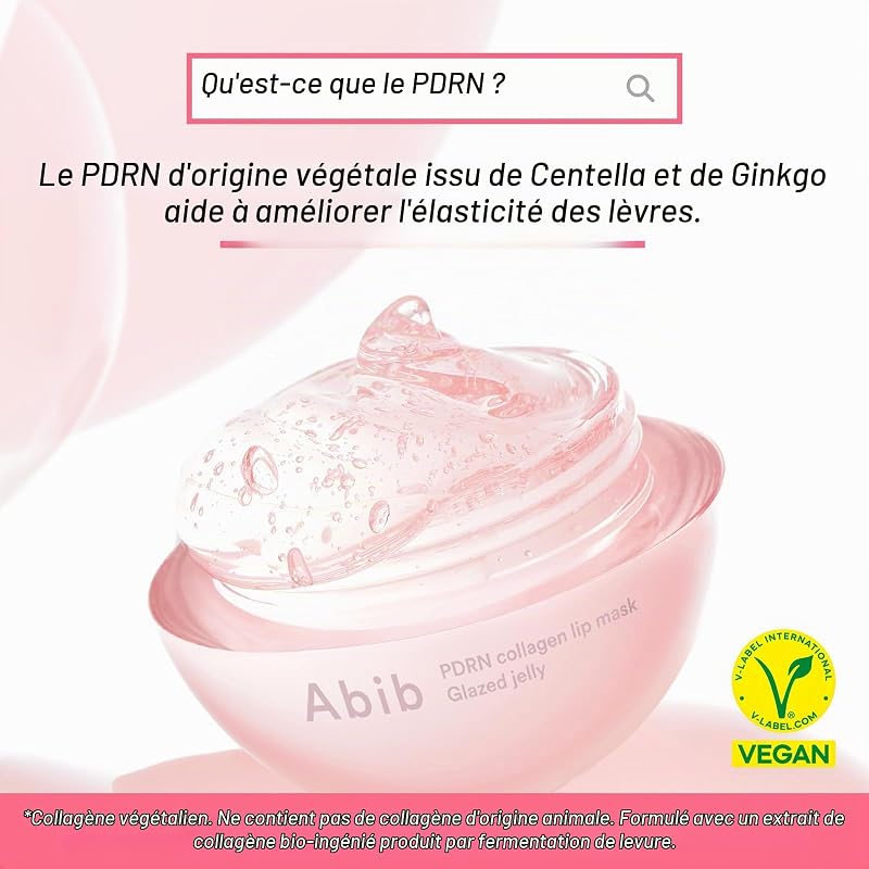 PDRN Collagen Lip Mask Glazed Jelly 0.38 fl oz | Korean Lip Butter Balm Overnight Sleeping Mask Hydrating Care Moisturizer Treatment for Flakey, Dry Lips — photo 5 sur 8