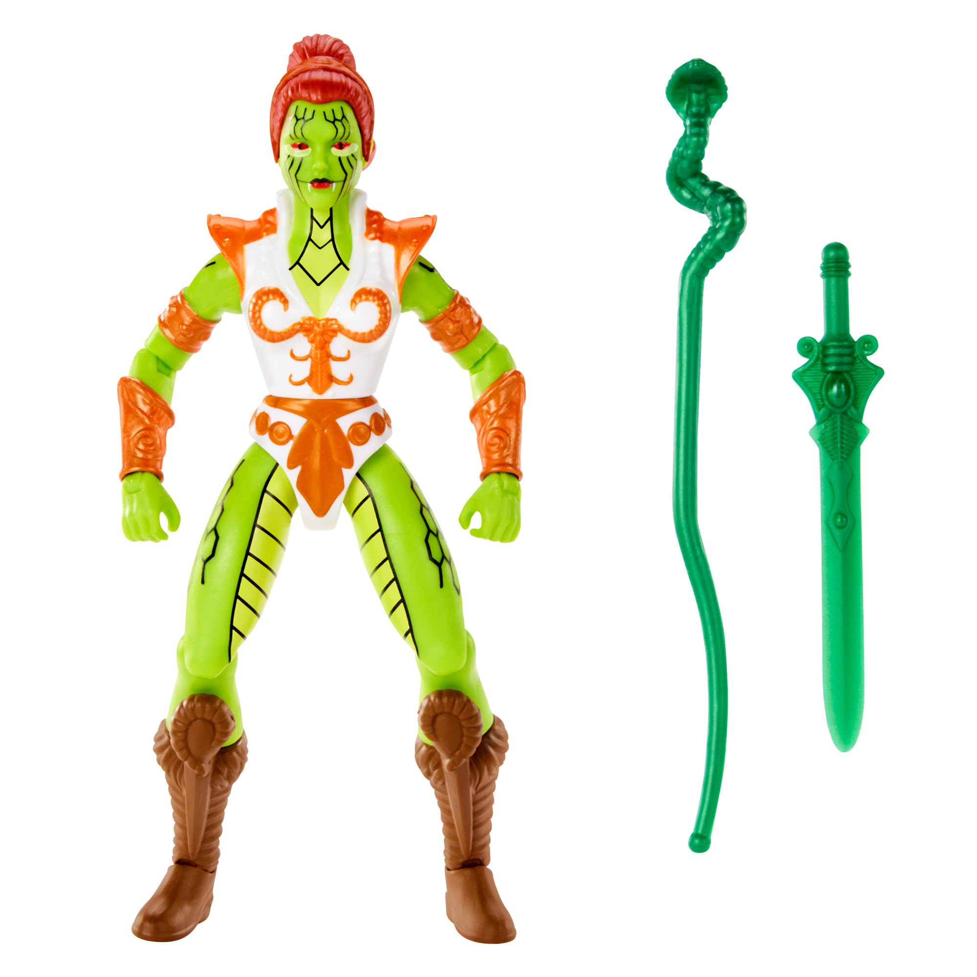 Masters of the Universe Origins Toy, Rise of Snake Men Snake Armor Teela, Articulated Collectible MOTU Toy with Accessory, Mini Comic, HKM73