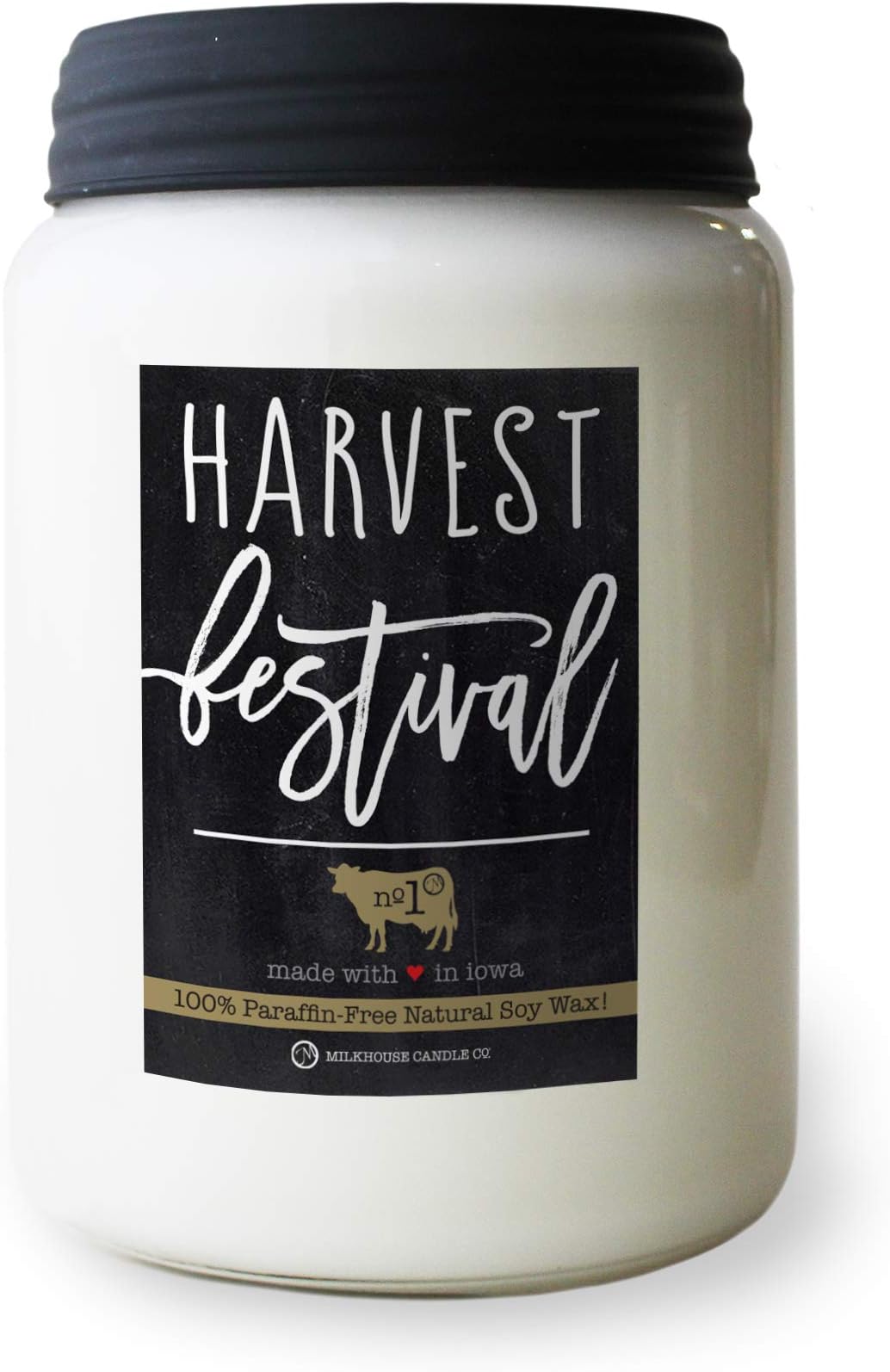 Milkhouse Candle Company - Harvest Festival - 26oz Beeswax and Soy Candles - Farmhouse Collection - 100% Natural, Paraffin Free, with Premium Fragrance Oil, Glass Jars with Lids