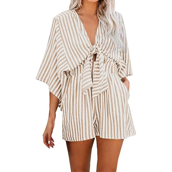 Amazon.com: Women's Lace Crochet Romper Dress with Built In Shorts,V Neck  Open Back Batwing Sleeve Skirts Ruffle Mini Dresses (Camel, S) : Clothing,  Shoes & Jewelry